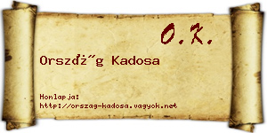 Ország Kadosa névjegykártya
