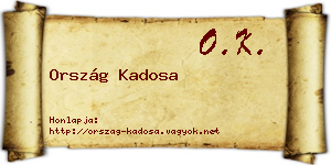 Ország Kadosa névjegykártya